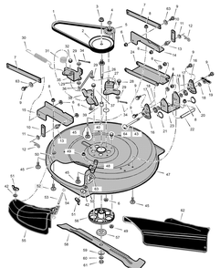 Mower Housing Diagram and Parts List for 309005X51A 2001 Briggs and Stratton Lawn Tractor